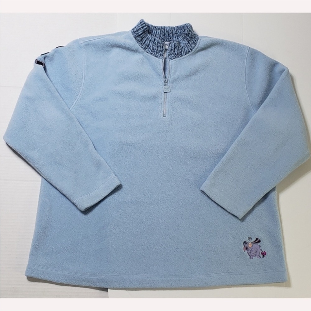 The Disney Store Winnie the Pooh Eeyore Light Blue Fleece Pullover Sweatshirt, L